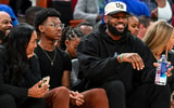 Los Angeles Lakers SF LeBron James and Arizona SG Bryce James