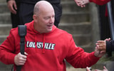 Louisville coach Jeff Brohm at the Card March at the Louisville versus Boston College game Saturday afternoon at L&N Stadium. Oct. 25, 2025