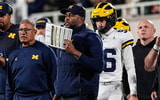 Michigan head coach Sherrone Moore watches a play against Michigan State during the first half at Spartan Stadium in East Lansing on Saturday, October 25, 2025. - Junfu Han, USA TODAY Sports