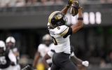 Missouri Tigers wide receiver Joshua Manning (0) makes a catch against the Vanderbilt Commodores during the third quarter at FirstBank Stadium. Mandatory Credit: St