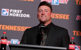 Saul Young/News Sentinel / USA TODAY NETWORK via Imagn Images | Josh Elander answers questions to the media as he is is formally introduced as Tennessee's baseball coach on October 27, 2025, in Knoxville, Tenn.