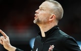Louisville Cardinals head coach Pat Kelsey coaches from the sideline as the Cards play against visiting Bucknell at the KFC Yum! Center in Louisville, Kentucky Tuesday October 28, 2028.