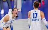 Kentucky volleyball's Eva Hudson (left) and Brooklyn DeLeye - UK Athletics