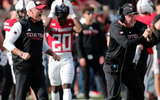 Texas Tech special teams coordinator Kenny Perry and head coach Joey McGuire (Photo by Stephen Garcia-Imagn Images)