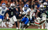 Kentucky Wildcats wide receiver Kendrick Law (1) runs upfield after a catch as Auburn Tigers take on Kentucky Wildcats at Jordan-Hare Stadium in Auburn, Ala. on Saturday, Nov. 1, 2025. (© Jake Crandall/ Advertiser / USA TODAY NETWORK via Imagn Images)