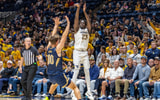 West Virginia's Morris Ugusuk against Mount St. Mary's