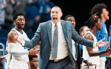 Kentucky Wildcats head coach Mark Pope questions a call of blocking on the Cats while they take on Nicholls in the first half at Rupp Arena in Lexington, Kentucky Nov. 4, 2025. © Matt Stone/Courier Journal / USA TODAY NETWORK via Imagn Images