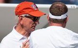 Tommy Tuberville and Hugh Freeze before Auburn's game against Vanderbilt on Nov. 2, 2024. (Photo by USA Today)