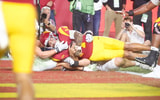 USC quarterback Jayden Maiava dives for a touchdown against Northwestern