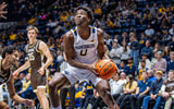 West Virginia forward Brenen Lorient against Lehigh