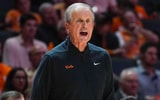 Angelina Alcantar/News Sentinel / USA TODAY NETWORK via Imagn Images | Tennessee coach Rick Barnes yells on the sidelines during a NCAA basketball game between Tennessee Volunteers and North Florida Ospreys at Thompson-Boling Arena at Food City Center in Knoxville, Tenn. on Nov. 12, 2025.