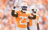 Caitie McMekin/News Sentinel / USA TODAY NETWORK via Imagn Images | Tennessee defensive back Boo Carter (23) tries to pump up the crowd during a college football game between Tennessee and UAB at Neyland Stadium in Knoxville, Tenn., on Sept. 20, 2025.