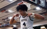 Jan 4, 2025; Gilbert, AZ, USA; Notre Dame High School (CA) forward Tyran Stokes (4) flexes as he celebrates a shot against Sandra Day O'Connor (AZ) during the Hoophall West High School Invitational at Highland High School. Mandatory Credit: Mark J. Rebilas-Imagn ImagesJan 4, 2025; Gilbert, AZ, USA; Notre Dame High School (CA) forward Tyran Stokes (4) flexes as he celebrates a shot against Sandra Day O'Connor (AZ) during the Hoophall West High School Invitational at Highland High School. Mandatory Credit: Mark J. Rebilas-Imagn Images