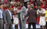John Calipari had to restrain Arkansas forward Nick Pringle at the end of a nail-biting win over Winthrop, via Nelson Chenault-Imagn Images