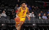 USC Trojans guard Rodney Rice (1) dribbles the ball during the first half of the Hall of Fame Series game against the Illinois State Redbirds at Intuit Dome