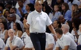 Coach Hubert Davis during UNC's win over St. Bonaventure.