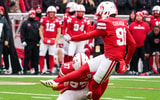 Nebraska football kicker Kyle Cunanan against Iowa