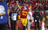 USC tight end Lake McRee celebrates a touchdown against the UCLA Bruins