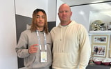 2026 safety Kealan Jones and Georgia Tech head coach Brent Key