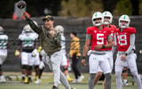 Oregon offensive coordinator and quarterbacks coach Will Stein throws during practice with the Oregon Ducks Saturday, April 6, 2024 at the Hatfield-Dowlin Complex in Eugene, Ore. © Ben Lonergan/The Register-Guard / USA TODAY NETWORK