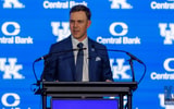 Will Stein is introduced as the new head football coach of the University of Kentucky on December 3, 2025 at Nutter Field House in Lexington, Ky. Photo by Crawford Ifland, Kentucky Sports Radio/On3