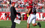 Alabama coach Kalen DeBoer and OL Michael Carroll