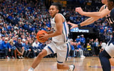 Dec 5, 2025; Nashville, TN, USA; Kentucky Wildcats guard Jaland Lowe (15) drives the lane against the Gonzaga Bulldogs during the first half at Bridgestone Arena. Mandatory Credit: Steve Roberts-Imagn Images
