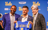 UCLA head coach Bob Chesney, AD Martin Jarmond and chancellor Julio Frenk