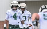 Michigan State LB Marcellius Pulliam focuses during practice, Tuesday, July 29, 2025, during the first day of football practice at the Skandalaris Football Center. - Matthew Dae Smith, USA TODAY Sports