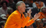 Tennessee assistant coach Steve McClain claps during a NCAA basketball game between the Tennessee Volunteers and Tennessee State Tigers at Thompson-Boling Arena at Food City Center in Knoxville, Tenn., on Nov. 20, 2025.