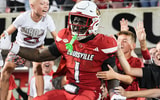 Louisville Cardinals running back Isaac Brown (1) celebrates with fans in the end zone after a big fourth quarter touchdown run against James Madison during the Cards' second college football game Friday September 5, 2025 at L&N Credit Union Stadium in Louisville, Kentucky.ouisville Cardinals running back Isaac Brown (1) celebrates with fans in the end zone after a big fourth quarter touchdown run against James Madison during the Cards' second college football game Friday September 5, 2025 at L&N Credit Union Stadium in Louisville, Kentucky. © Matt Stone/Courier Journal / USA TODAY NETWORK via Imagn Images