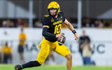 Oct 25, 2025; Tempe, Arizona, USA; Arizona State Sun Devils quarterback Sam Leavitt (10) against the Houston Cougars at Mountain America Stadium. Mandatory Credit: Mark J. Rebilas-Imagn Images