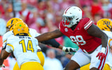 Oct 4, 2025; Norman, Oklahoma, USA; Oklahoma Sooners defensive lineman Markus Strong (99) rushes Kent State Golden Flashes quarterback Deante Ruffin (14) during the second half at Gaylord Family-Oklahoma Memorial Stadium. Mandatory Credit: Kevin Jairaj-Imagn Images