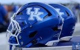 Kentucky football helmet on the sideline, via Dr. Michael Huang, KSR
