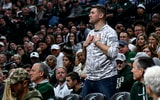 A Michigan State fan, former Spartan great Paul Davis, gestures as he is ejected from Michigan State's game against USC during the second half on Monday, Jan. 5, 2026, at the Breslin Center. - Nick King, USA TODAY Sports