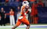 Sep 15, 2023; San Antonio, Texas, USA; UTSA Roadrunners wide receiver Devin McCuin (14) runs for a touchdown after a catch against the Army Black Knights during the second half at the Alamodome. Mandatory Credit: Danny Wild-Imagn Images