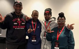 Texas Tech WR Jalen Jones with his family and Texas Tech DPP Brian Nance