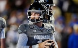 Sep 27, 2025; Boulder, Colorado, USA; Colorado Buffaloes quarterback Ryan Staub (16) before the game against the Brigham Young Cougars at Folsom Field. Mandatory Credit: Ron Chenoy-Imagn Images