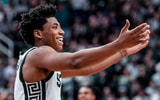 Michigan State guard Jeremy Fears Jr. (1) reacts to a play against Indiana during the second half at Breslin Center in East Lansing on Tuesday, Jan. 13, 2026. - Junfu Han, USA TODAY Sports