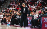 South Carolina women's basketball coach Dawn Staley during the Georgia game on Jan. 11, 2026 (Katie Dugan/GamecockCentral.com)