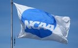 NCAA logo on a flag