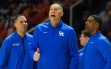 Kentucky basketball coach Mark Pope yells on the sidelines during a NCAA basketball game between the Tennessee Volunteers and Kentucky Wildcats at Thompson-Boling Arena at Food City Center in Knoxville, Tenn., on Jan. 17, 2026.
