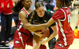 Slaughter wrestles for ball