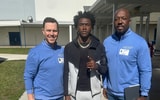 Kentucky head coach Will Stein and WR coach Joe Price meet with Anthony Jennings (Photo provided by Anthony Jennings)