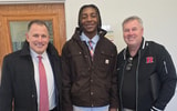 2027 WR Jamar Taylor with Rutgers coaches Greg Schiano, Dave Brock