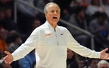 Tennessee coach Rick Barnes gestures after the referees make a call he disagrees with during a NCAA basketball game between the Tennessee Volunteers and Auburn Tigers at Thompson-Boling Arena at Food City Center in Knoxville, Tenn., on Jan. 31, 2026.