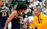 Michigan Wolverines basketball head coach Dusty May and point guard Elliot Cadeau. (Photo by Junfu Han / USA TODAY NETWORK via Imagn Images)
