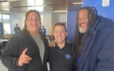 Matthias Burrell poses with Kentucky head coach Will Stein (Photo provided by Matthias Burrell)