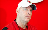 STILL FROM VIDEO: Louisville coach Jeff Brohm talks about facing Toledo in the Boca Raton Bowl.