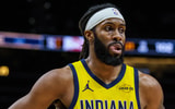 Jan 26, 2026; Atlanta, Georgia, USA; Indiana Pacers forward Isaiah Jackson (22) during the game against the Atlanta Hawks during the fourth quarter at State Farm Arena. Mandatory Credit: Jordan Godfree-Imagn Images